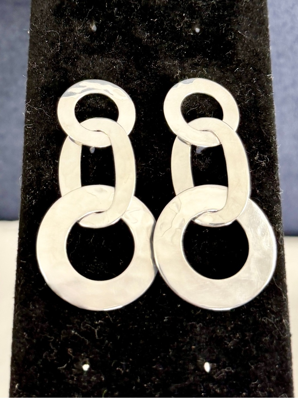 IPPOLITA Sterling Silver 14K Gold Post Classico Hammered Open Disc Drop Earrings